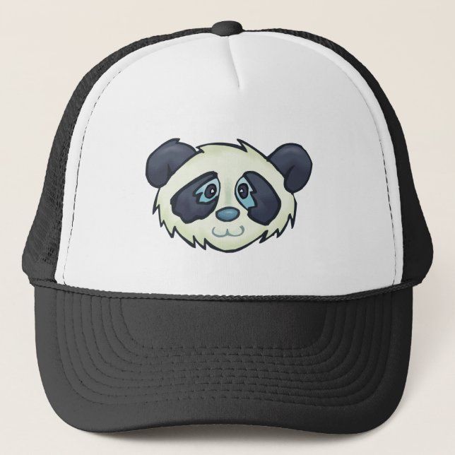 Flaumiger Panda Truckerkappe (Vorderseite)