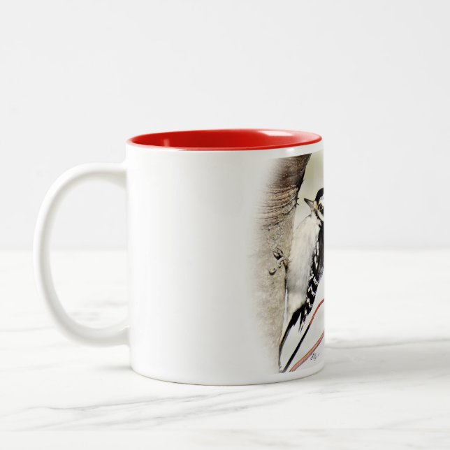 Flaumiger Specht-Tee-Becher personifizieren Zweifarbige Tasse (Links)