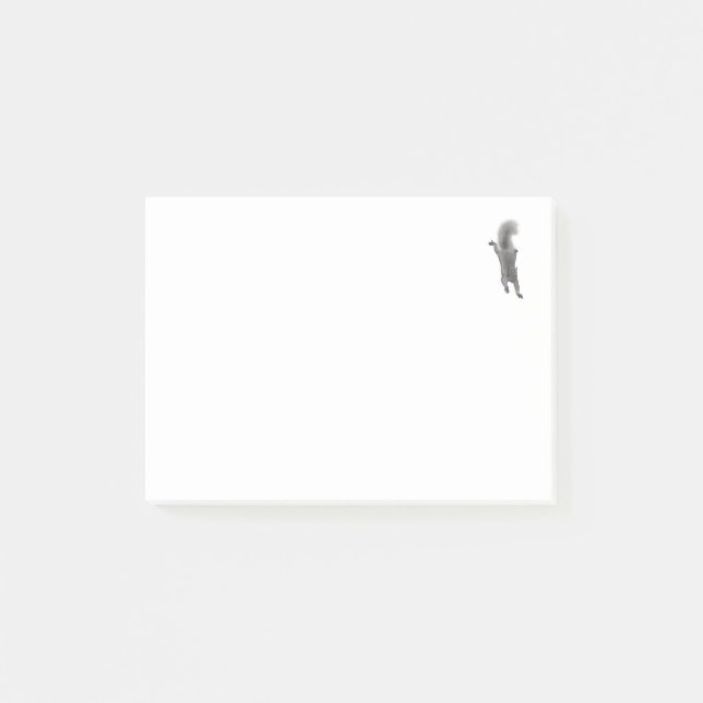Flaumiges Digital gezeichnetes graues Post-it Klebezettel (Vorderseite)