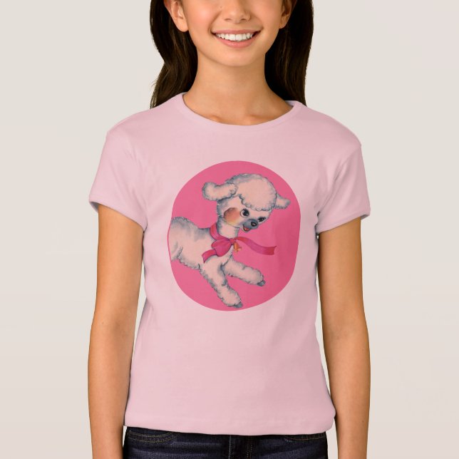 Flaumiges Lamm auf Rosa T-Shirt (Vorderseite)