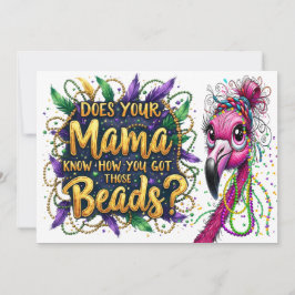 Flaunty Flamingo Mardi Gras Einladung