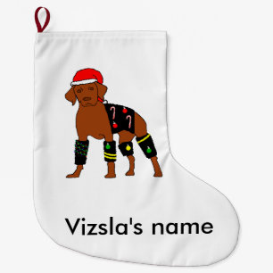Flausch-Weihnachten Vizsla Großer Weihnachtsstrumpf