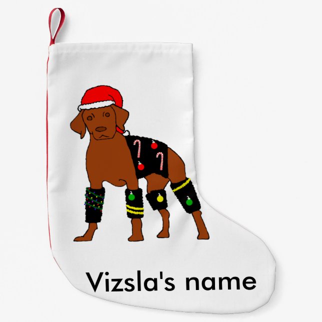 Flausch-Weihnachten Vizsla Kleiner Weihnachtsstrumpf (Vorderseite)