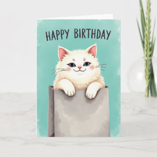 Flauschige Katzen-Geburtstagskarte Karte