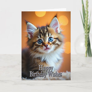 Flauschige Katzen-Geburtstagskarte Karte