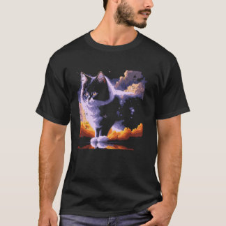 Flauschige Katzenwolken Malerei Süße Kätzchen Kuns T-Shirt