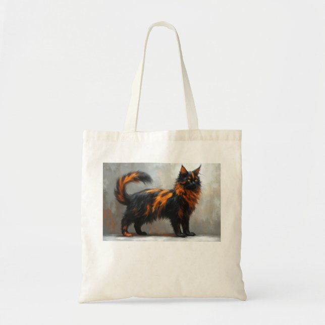 Flauschige Maine Coon-Katze  Tragetasche (Vorne)