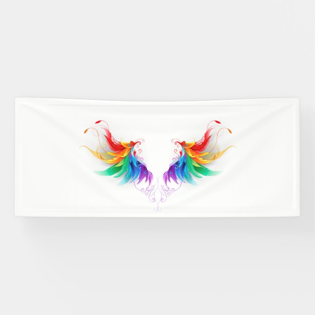 Flauschige Regenbogenflügel Banner (Horizontal)