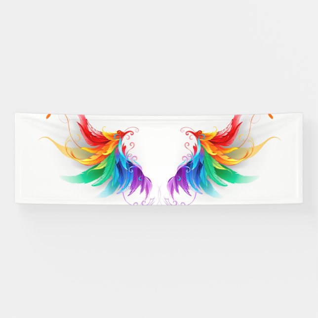 Flauschige Regenbogenflügel Banner (Horizontal)