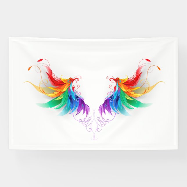 Flauschige Regenbogenflügel Banner (Horizontal)