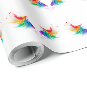 Flauschige Regenbogenflügel Geschenkpapier