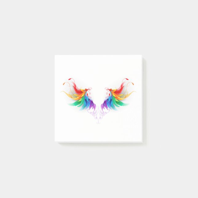 Flauschige Regenbogenflügel Post-it Klebezettel (Vorderseite)