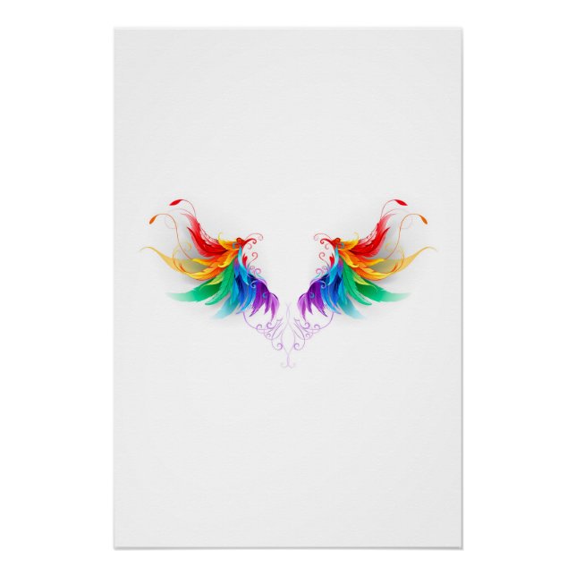 Flauschige Regenbogenflügel Poster (Vorderseite)