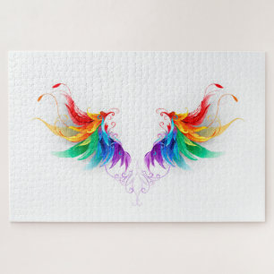 Flauschige Regenbogenflügel Puzzle