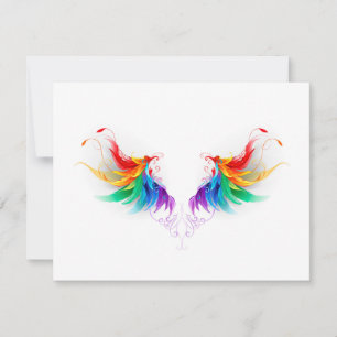 Flauschige Regenbogenflügel RSVP Karte