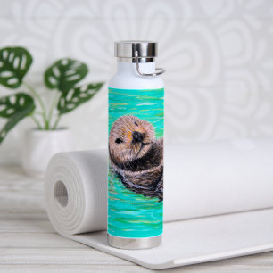 Flauschige Seeotter-Malerei Trinkflasche