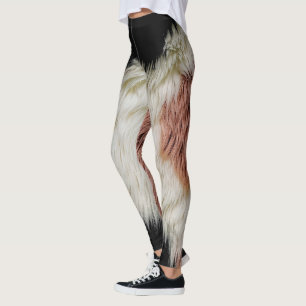Flauschiger Faux-Fell-Abstrakter-Kuh-Druck - Cozy  Leggings