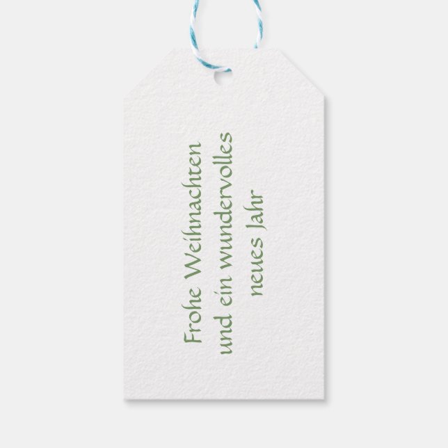 Flauschiger Igel mit Weihnachtsgeschenk Geschenkanhänger (Rückseite)