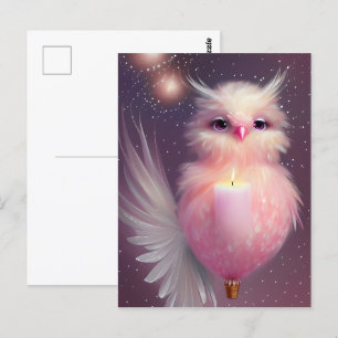 Flauschiger Rosa Babyvogel Postkarte