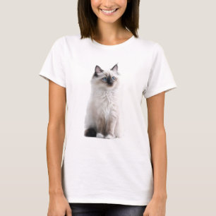 Flauschiges Blaugesichtiges Ragdoll-Katzenporträt T-Shirt