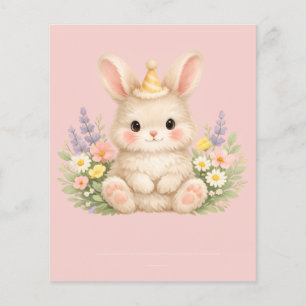 Flauschiges Hasen-Wildblumen-Design für einen char Flyer