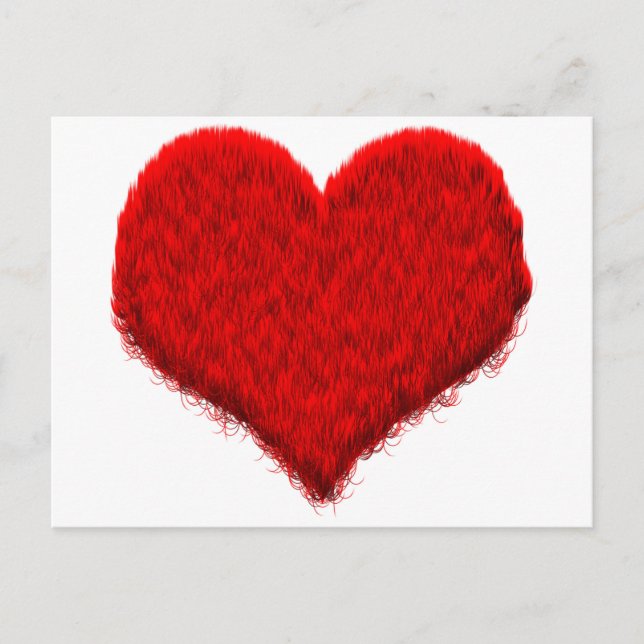 Flauschiges Herz Postkarte (Vorderseite)