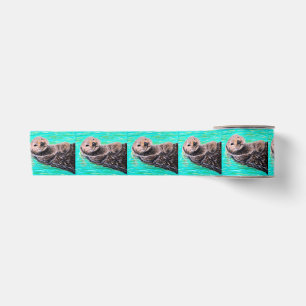 Flauschiges Seeotter-Gemälde Satinband