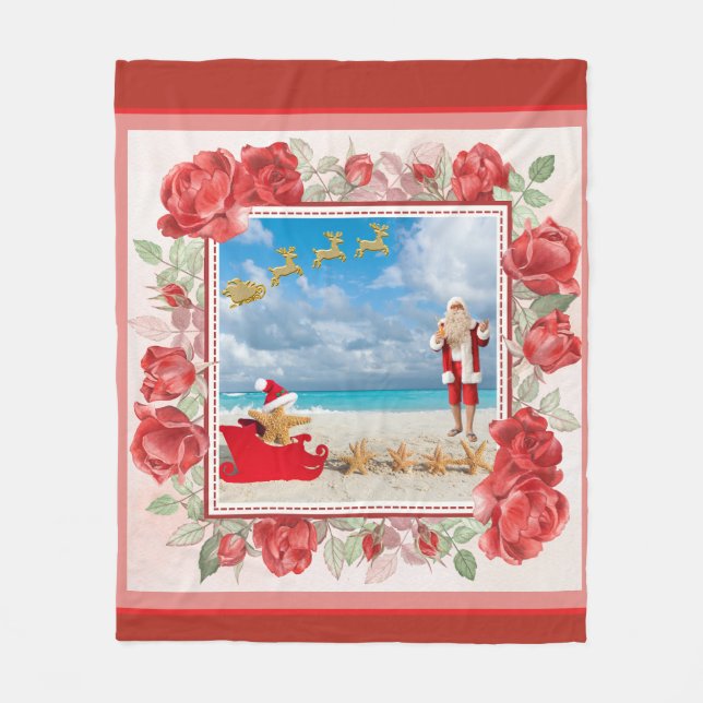 Flauschiges und helles Weihnachten Fleecedecke (Vorderseite)