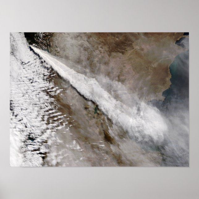 Flaute aus dem Ausbruch des Chaiten-Vulkans, Chile Poster (Vorne)