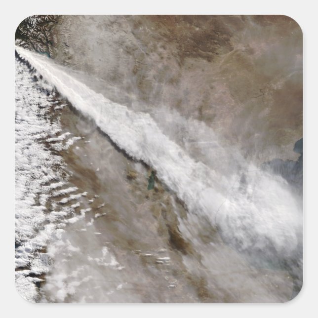 Flaute aus dem Ausbruch des Chaiten-Vulkans, Chile Quadratischer Aufkleber (Vorderseite)