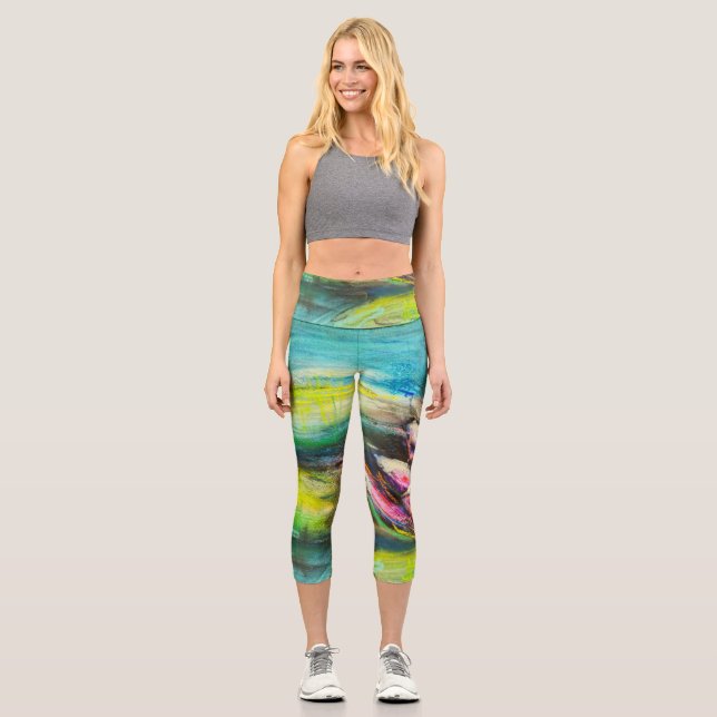 Flautenwellen Capri Leggings (Vorderseite)