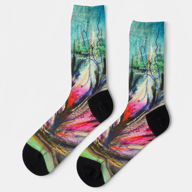 Flautenwellen Socken (Linkes Detail)