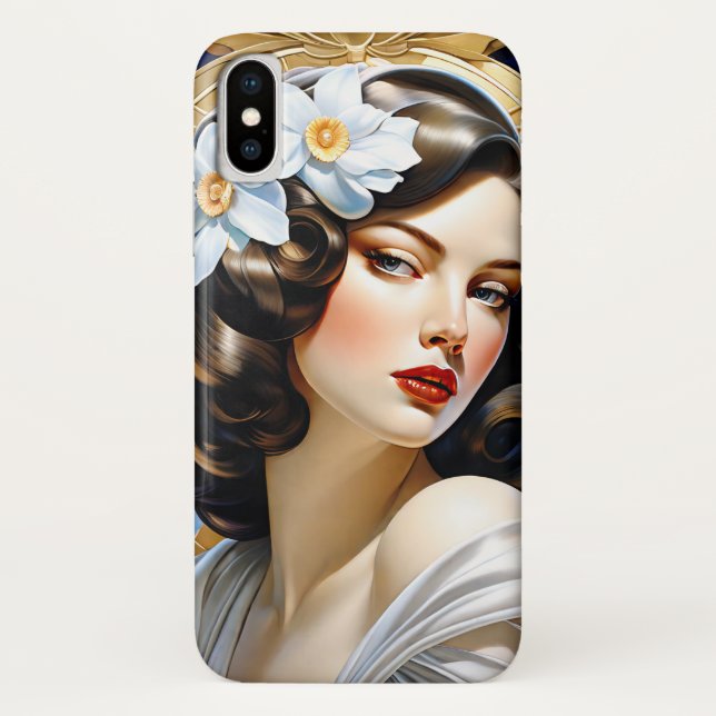 Flavia Art Nouveau Group Mucha Style Case-Mate iPhone Hülle (Rückseite)