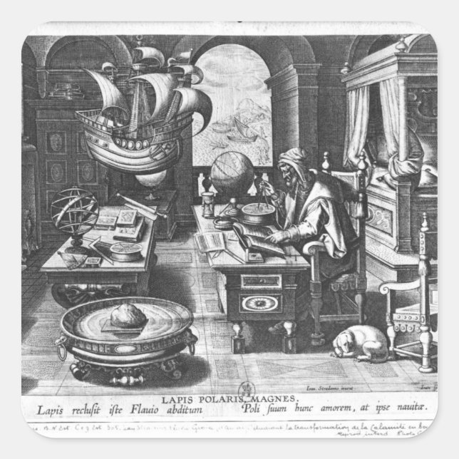 Flavio Gioia von Amalfi Quadratischer Aufkleber (Vorderseite)