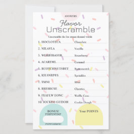 Flavor Frenzy Word Scramble ANSWER KEY