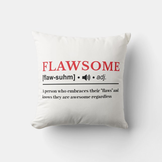 Flawsome - Anpassbare Wörterbuchdefinition Kissen (Vorderseite)