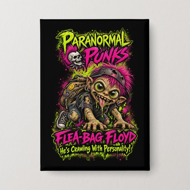 Flea-Bag Floyd – Paranormale Punks Button (Vorderseite)