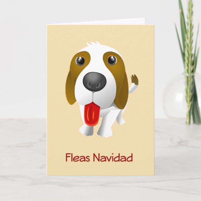 Fleas Navidad Funny Hunde Weihnachtskarte Feiertagskarte (Vorderseite)
