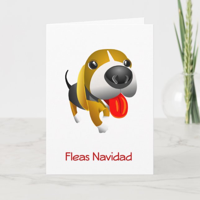 Fleas Navidad Hound Dog Weihnachtskarte Feiertagskarte (Vorderseite)