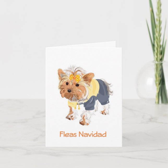 Fleas Navidad Niedlicher Hund Weihnachtskarte Feiertagskarte (Vorderseite)