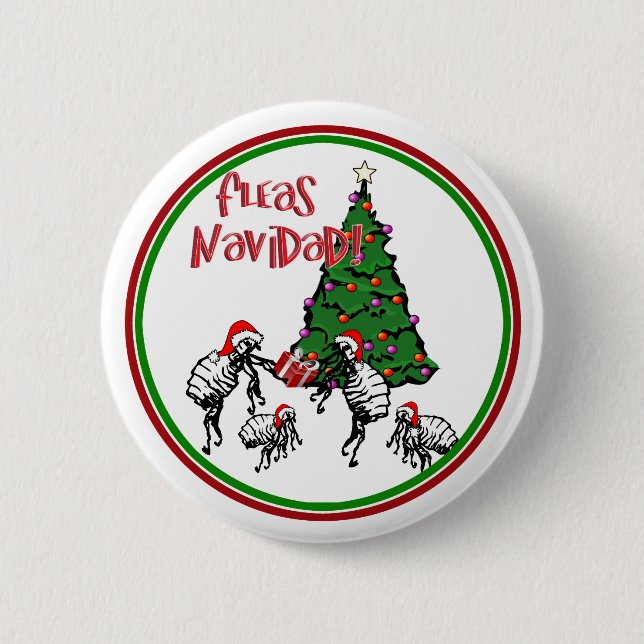 FLEAS NAVIDAD - Weihnachtsflotten und Weihnachtsba Button (Vorderseite)