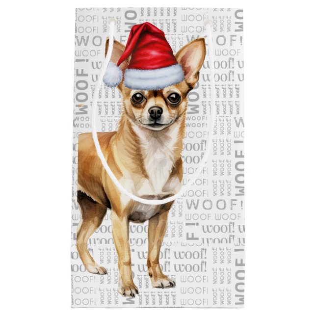 Fleas Navidog Chihuahua Funny Christmas Kleines Ge Kleine Geschenktüte (Vorderseite)