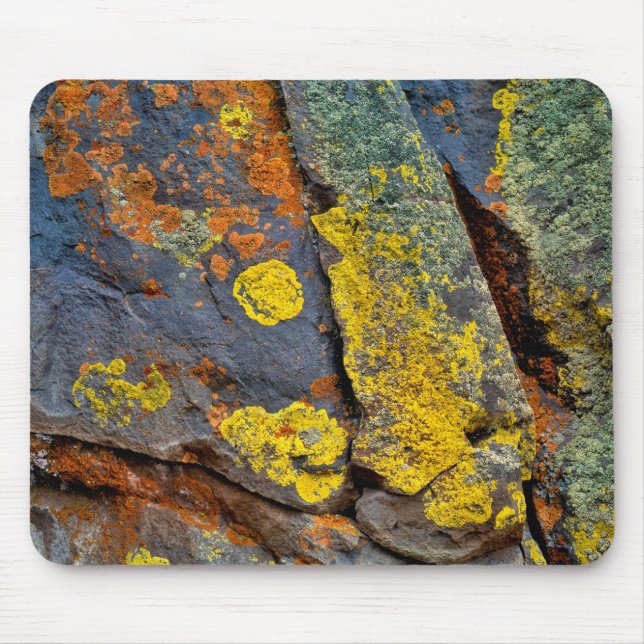 Flechtenbedeckte Felsen Mousepad (Vorne)