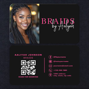 Flechtfrisuren-Stylist-Foto-QR-Code Visitenkarte