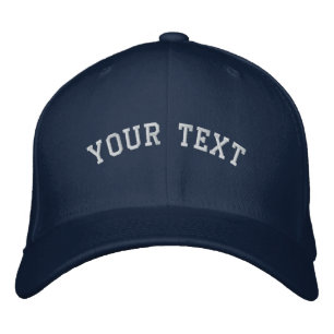 Flechtwolle bestickt Cap Navy Blue Bestickte Kappe