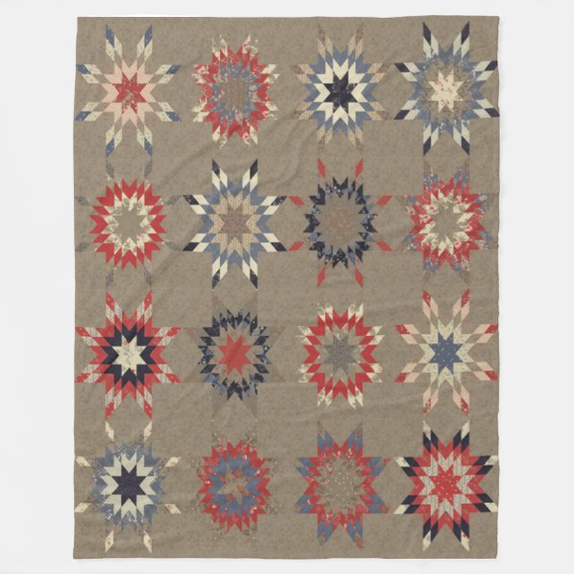 FLECKEN-ARBEITS-STEPPDECKE (simuliert) Fleecedecke (Vorderseite)