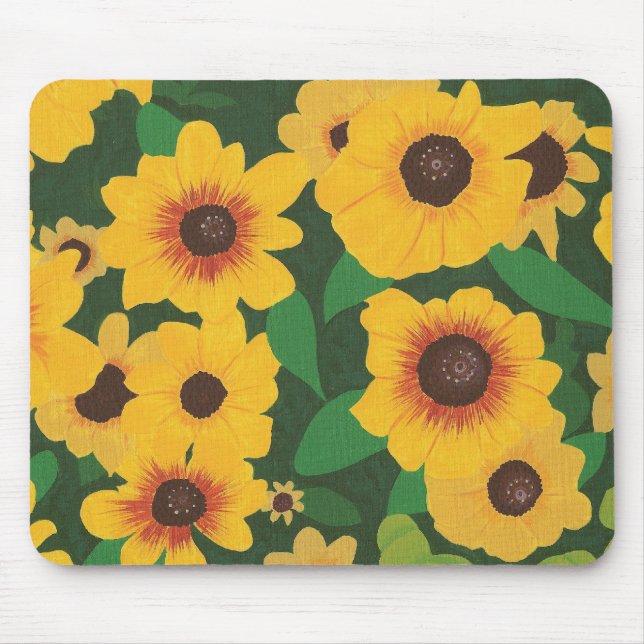 Flecken der gelben Sonnenblumen, die auf mousepads (Vorne)