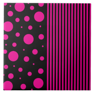 Flecken und Streifen in Magenta und Schwarz Fliese