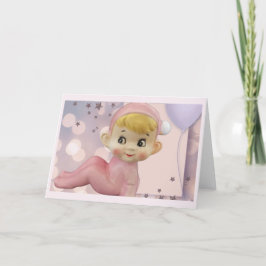 Flecken von Pixie Magic Retro Elf Pink Feiertagskarte