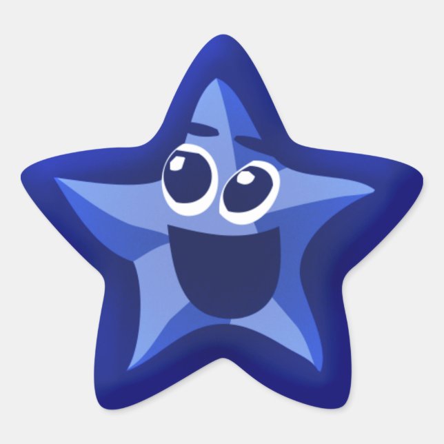 Fleckige Blue Star-Sticker Stern-Aufkleber (Vorderseite)